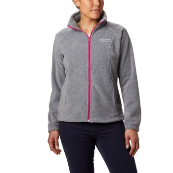 Columbia Benton Springs Full Zip Fleece, Chamarras Grises Claro Fucsia Para Mujer | 720931-LFR